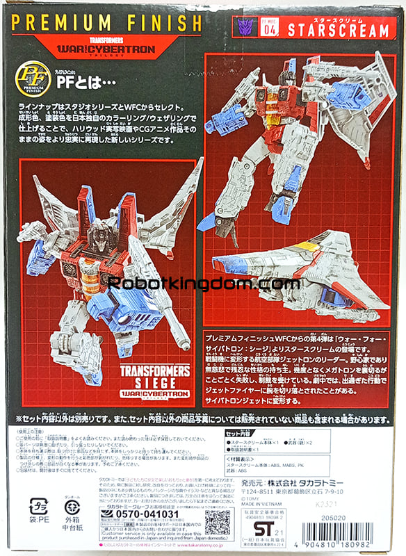 Premium Finish PF WFC-04 Starscream In-Hand Box Images